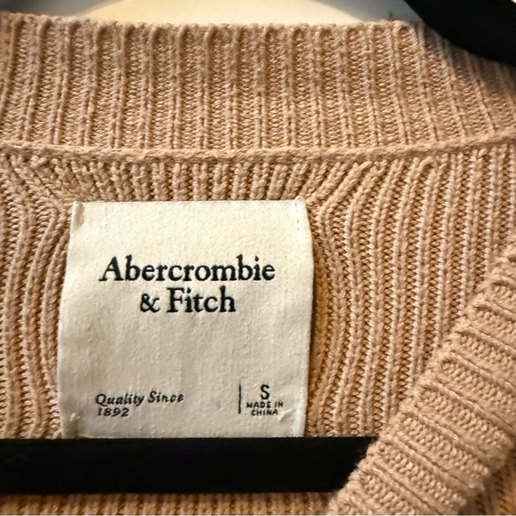 ABERCROMBIE & FITCH | Fisherman’s Oversized Crewneck Sweater Tan Women’s |Size S - Picture 2 of 7